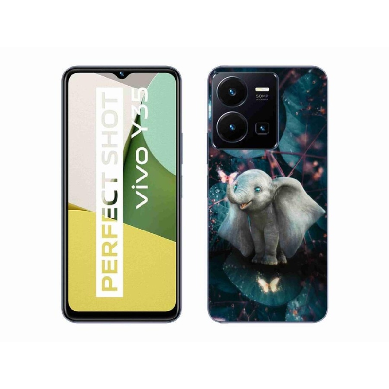 Gelový kryt mmCase na mobil Vivo Y35 - roztomilý slon