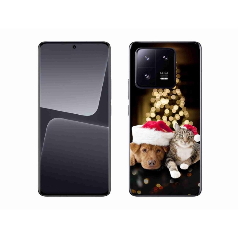 Gelový kryt mmCase na mobil Xiaomi 13 Pro - vánoční pes a kočka
