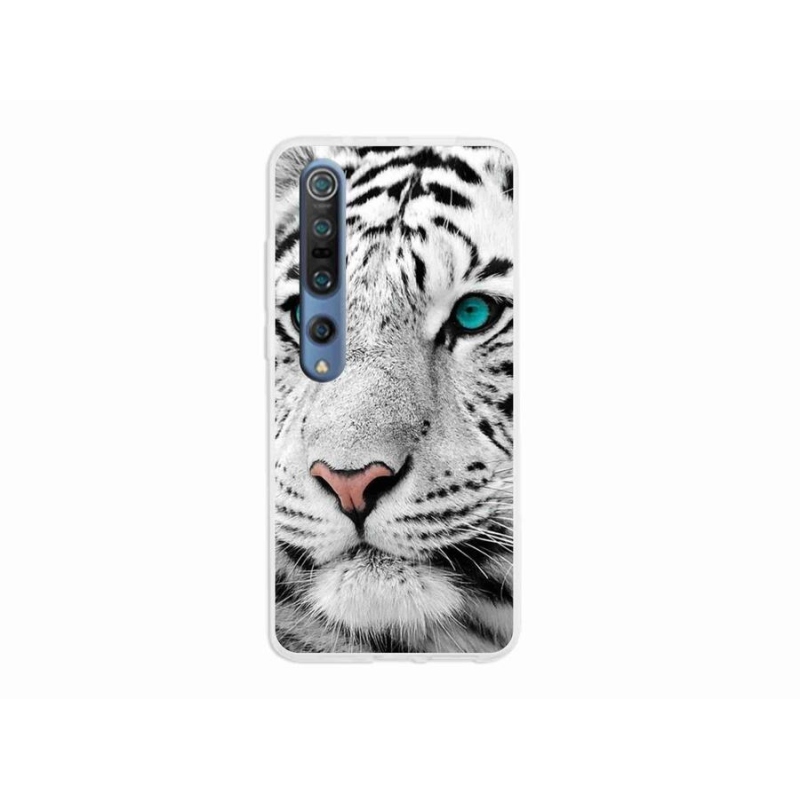 Gelový kryt mmCase na mobil Xiaomi Mi 10 - bílý tygr