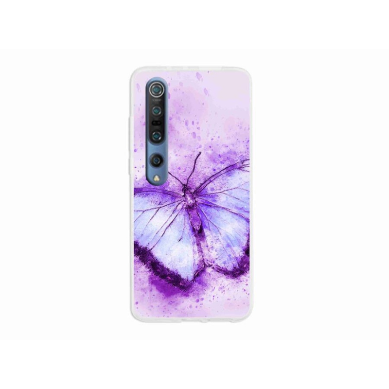 Gelový kryt mmCase na mobil Xiaomi Mi 10 - fialový motýl