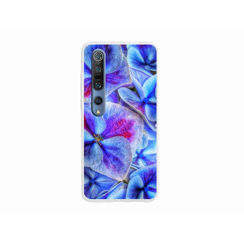 Gelový kryt mmCase na mobil Xiaomi Mi 10 - modré květy 1