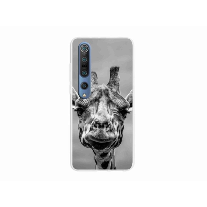 Gelový kryt mmCase na mobil Xiaomi Mi 10 Pro - černobílá žirafa