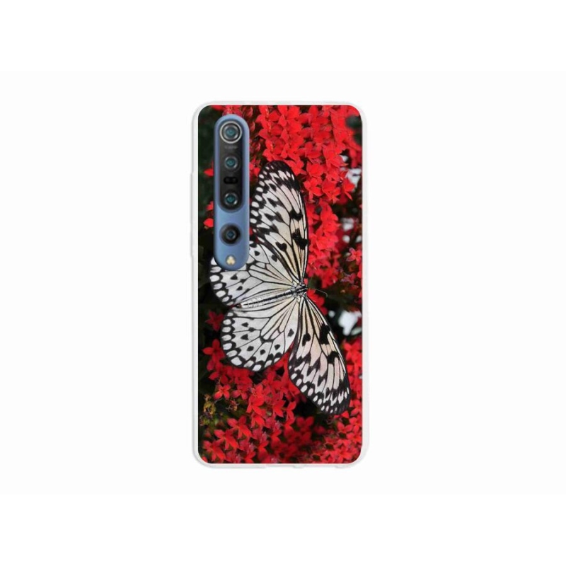 Gelový kryt mmCase na mobil Xiaomi Mi 10 Pro - černobílý motýl 1