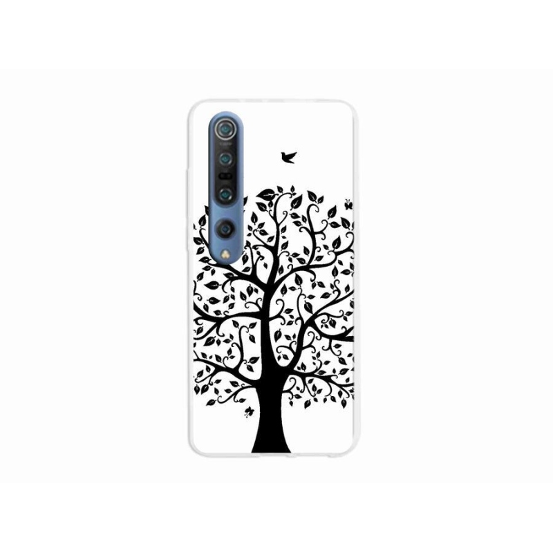 Gelový kryt mmCase na mobil Xiaomi Mi 10 Pro - černobílý strom