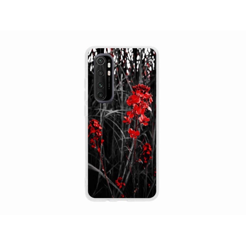 Gelový kryt mmCase na mobil Xiaomi Mi 10 Pro - červená rostlina