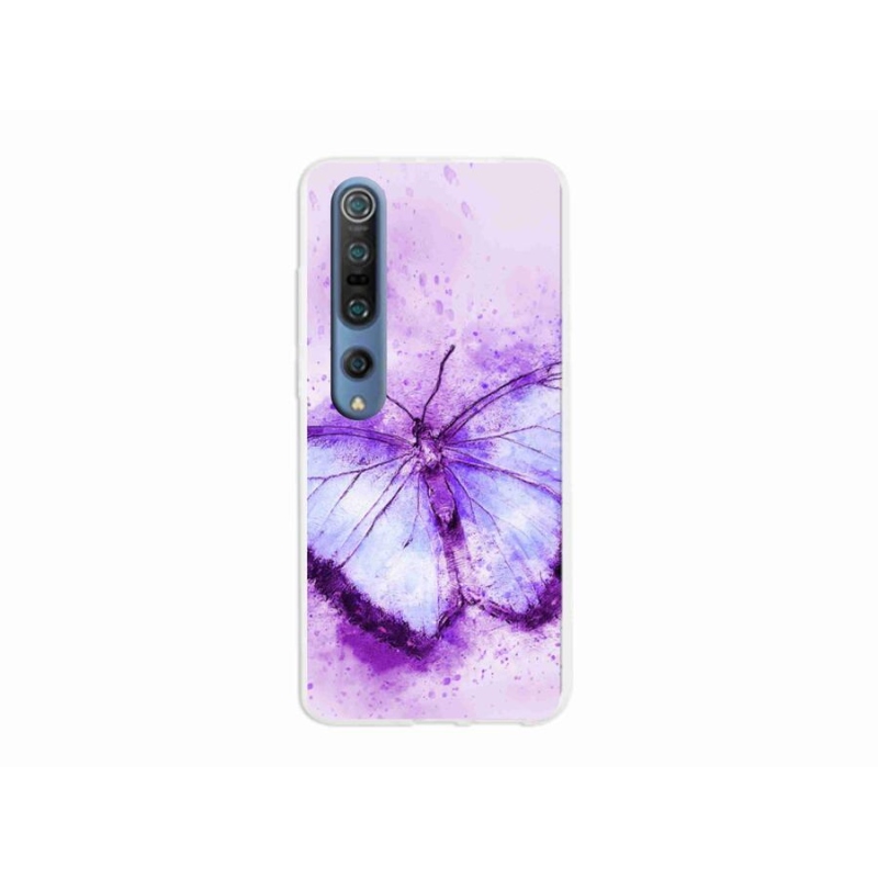 Gelový kryt mmCase na mobil Xiaomi Mi 10 Pro - fialový motýl