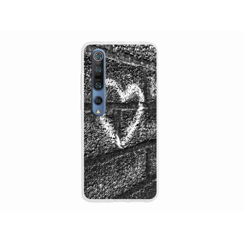 Gelový kryt mmCase na mobil Xiaomi Mi 10 - srdce na zdi