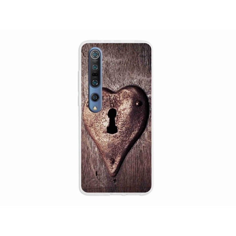 Gelový kryt mmCase na mobil Xiaomi Mi 10 - zámek ve tvaru srdce