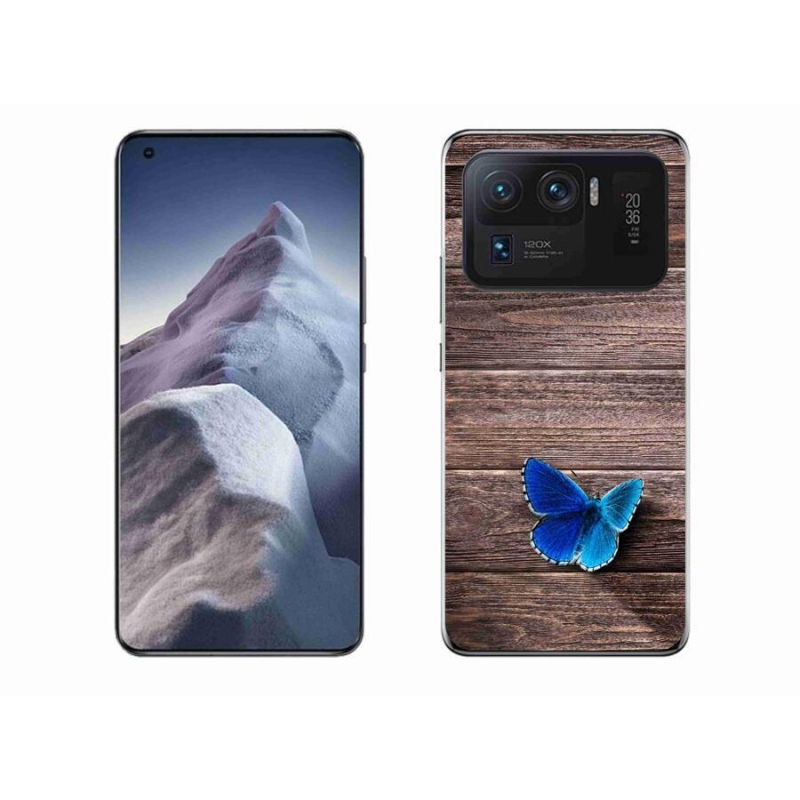 Gelový kryt mmCase na mobil Xiaomi Mi 11 Ultra - modrý motýl 1
