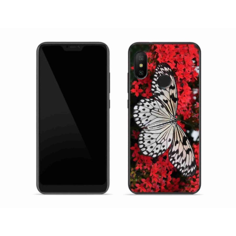 Gelový kryt mmCase na mobil Xiaomi Mi A2 Lite - černobílý motýl 1