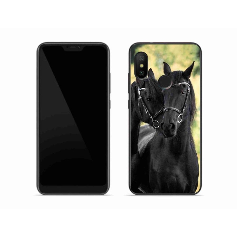 Gelový kryt mmCase na mobil Xiaomi Mi A2 Lite - dva černí koně