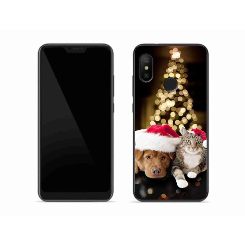 Gelový kryt mmCase na mobil Xiaomi Mi A2 Lite - vánoční pes a kočka