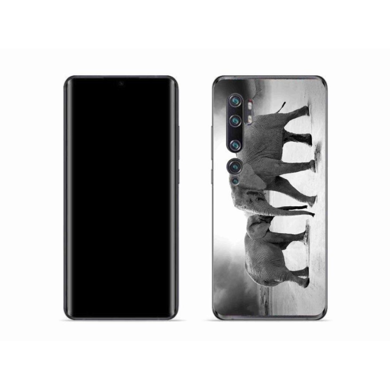 Gelový kryt mmCase na mobil Xiaomi Mi Note 10 - černobílí sloni