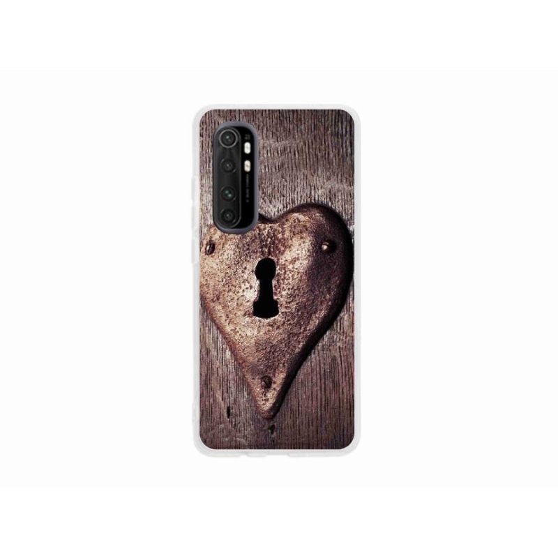 Gelový kryt mmCase na mobil Xiaomi Mi Note 10 Lite - zámek ve tvaru srdce