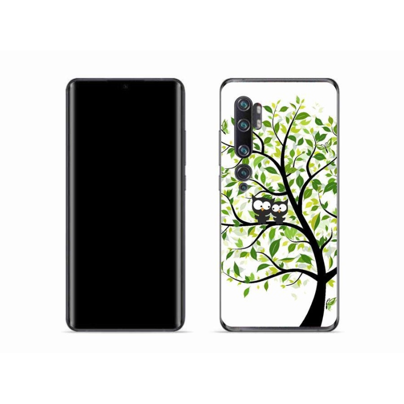 Gelový kryt mmCase na mobil Xiaomi Mi Note 10 - sovičky na stromě