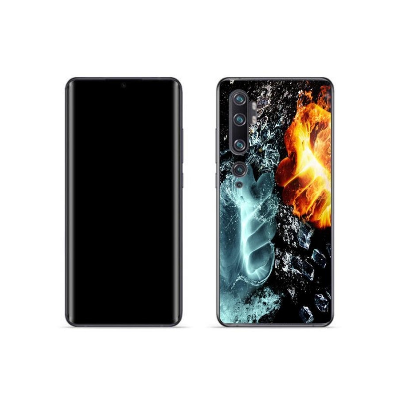 Gelový kryt mmCase na mobil Xiaomi Mi Note 10 - voda a oheň