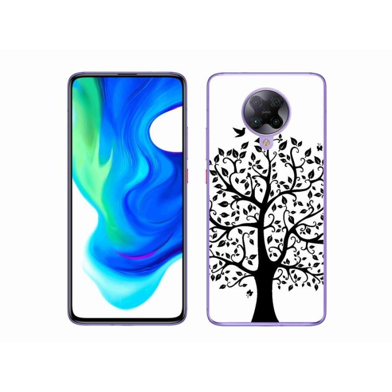Gelový kryt mmCase na mobil Xiaomi Poco F2 Pro - černobílý strom
