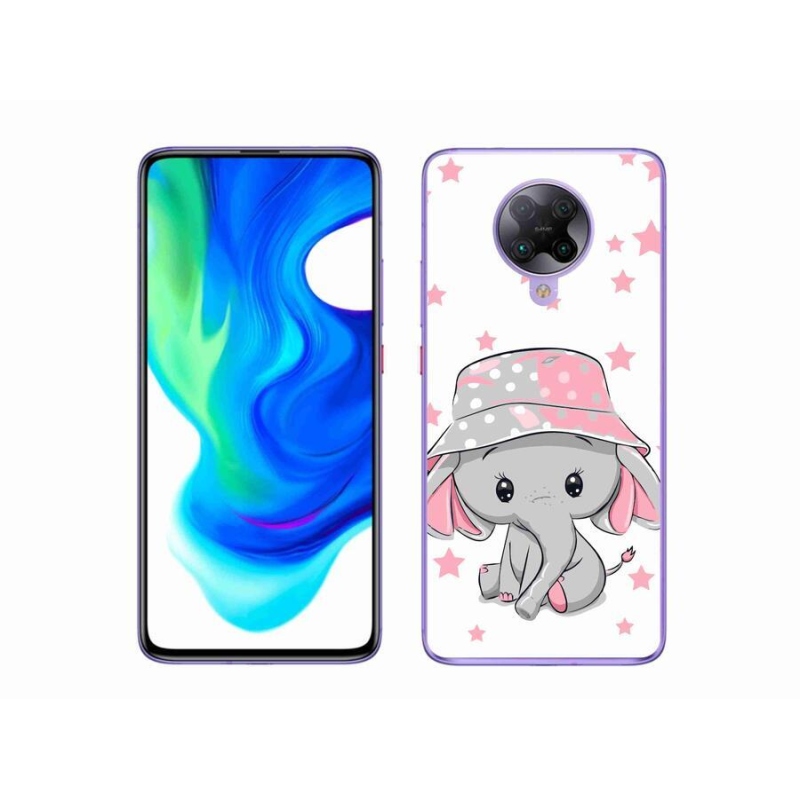 Gelový kryt mmCase na mobil Xiaomi Poco F2 Pro - růžový slon