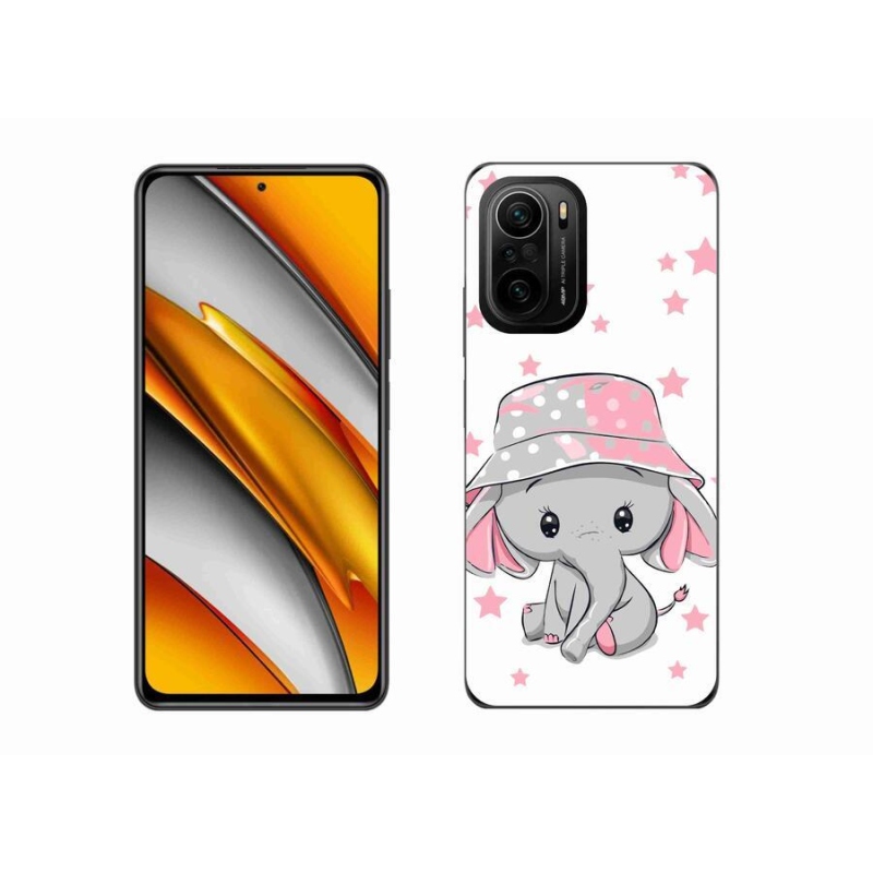 Gelový kryt mmCase na mobil Xiaomi Poco F3 - růžový slon