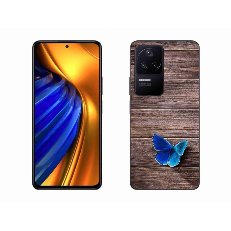 Gelový kryt mmCase na mobil Xiaomi Poco F4 - modrý motýl 1