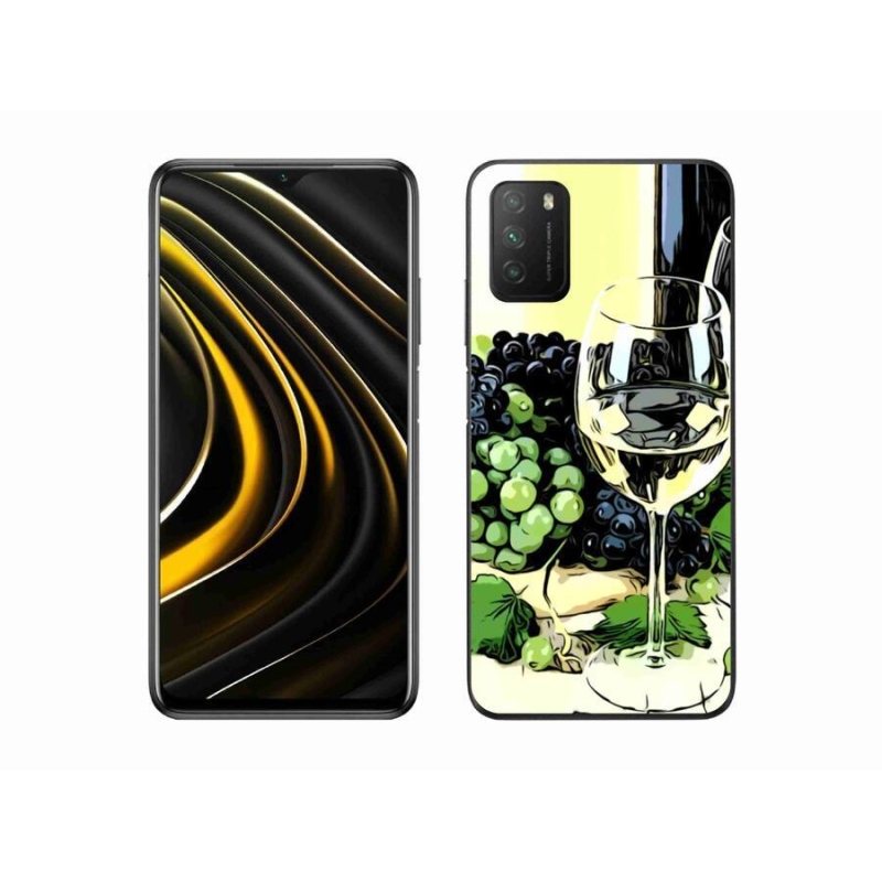 Gelový kryt mmCase na mobil Xiaomi Poco M3 - sklenka vína