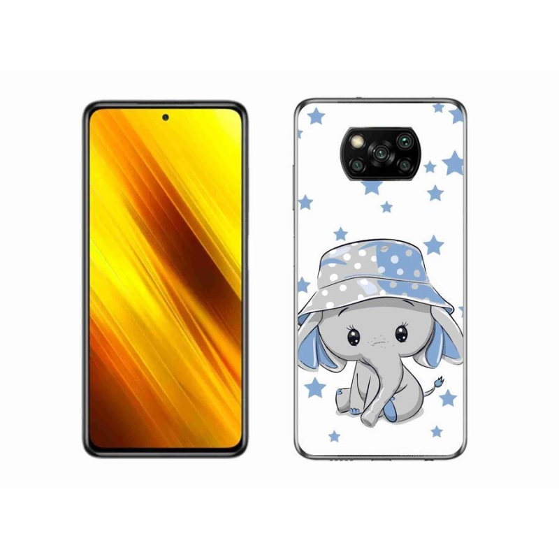Gelový kryt mmCase na mobil Xiaomi Poco X3 - modrý slon
