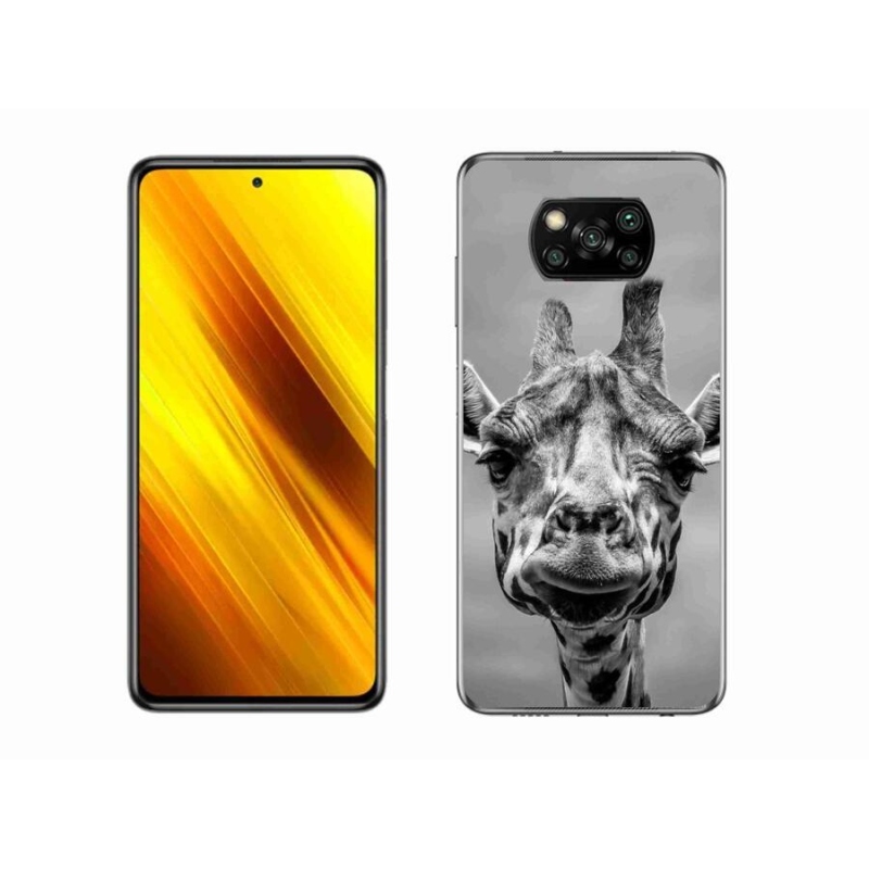 Gelový kryt mmCase na mobil Xiaomi Poco X3 Pro - černobílá žirafa