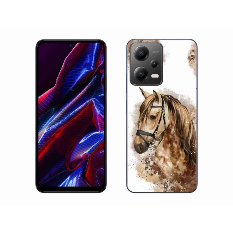 Gelový kryt mmCase na mobil Xiaomi Poco X5 5G - hnědý kreslený kůň