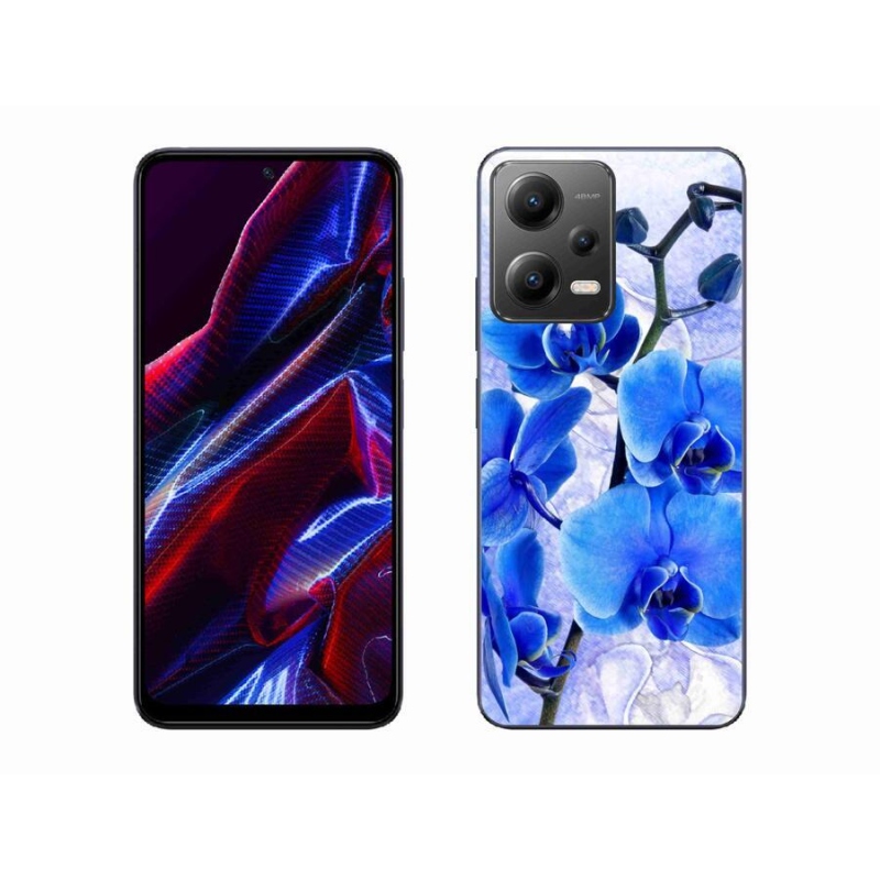 Gelový kryt mmCase na mobil Xiaomi Poco X5 5G - modré květy