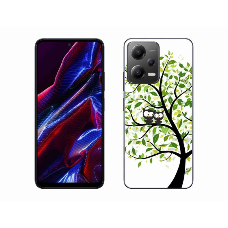Gelový kryt mmCase na mobil Xiaomi Poco X5 5G - sovičky na stromě