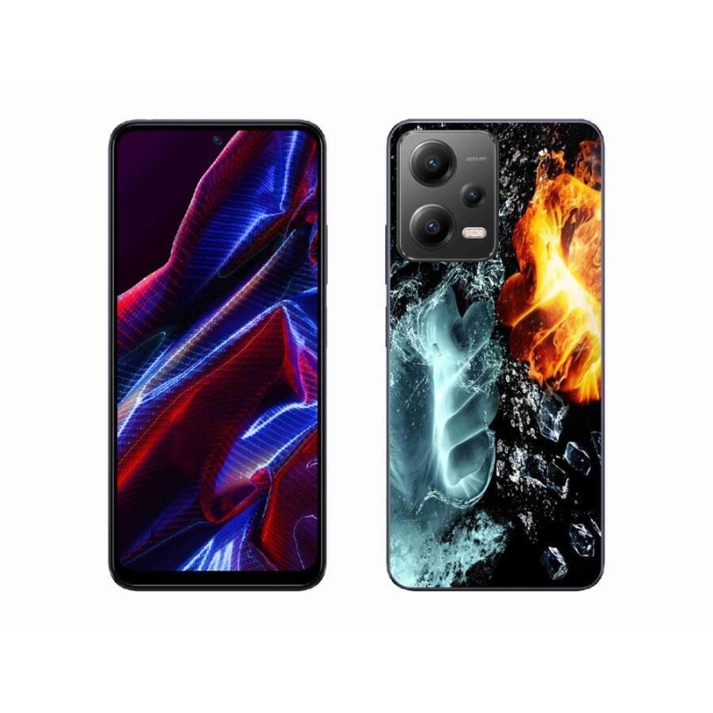Gelový kryt mmCase na mobil Xiaomi Poco X5 5G - voda a oheň