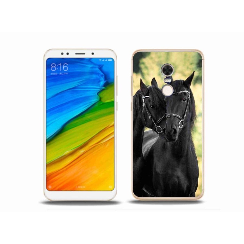 Gelový kryt mmCase na mobil Xiaomi Redmi 5 Plus - dva černí koně