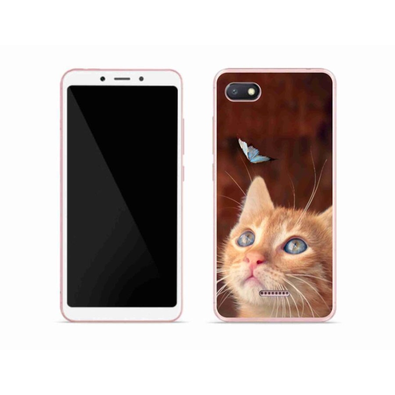 Gelový kryt mmCase na mobil Xiaomi Redmi 6A - motýl a kotě