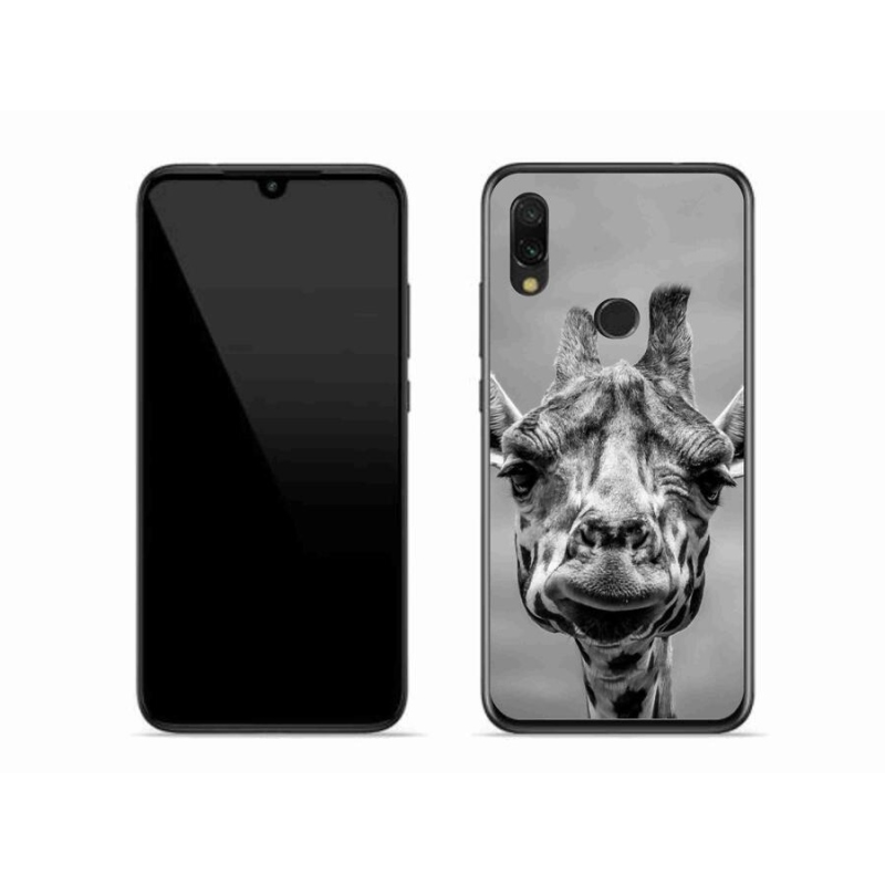 Gelový kryt mmCase na mobil Xiaomi Redmi 7 - černobílá žirafa