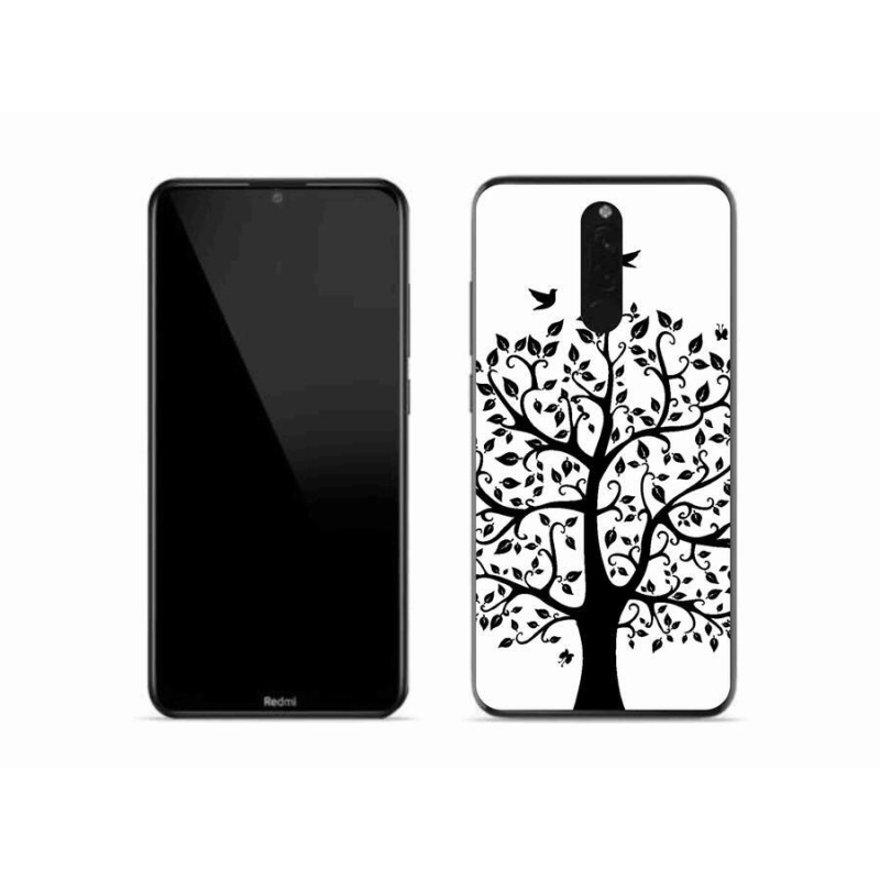 Gelový kryt mmCase na mobil Xiaomi Redmi 8 - černobílý strom