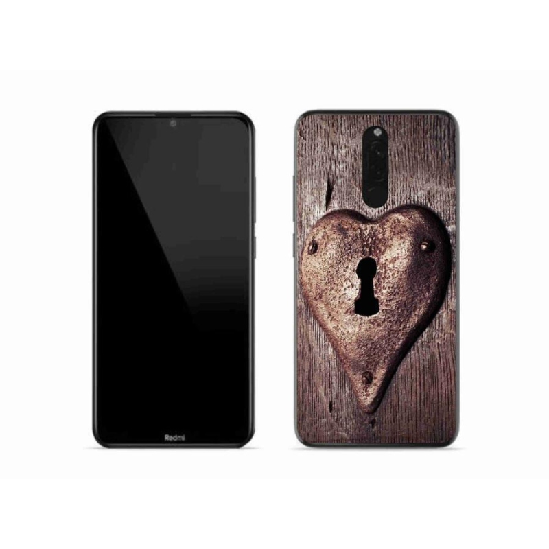 Gelový kryt mmCase na mobil Xiaomi Redmi 8 - zámek ve tvaru srdce