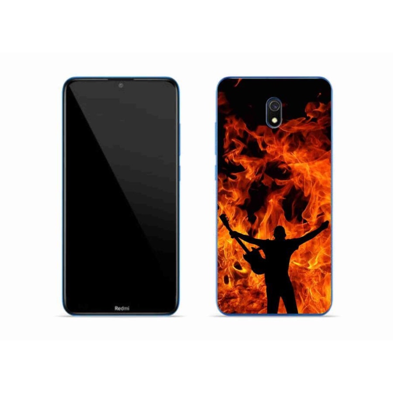 Gelový kryt mmCase na mobil Xiaomi Redmi 8A - muzikant a oheň