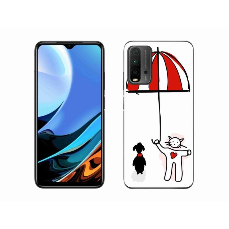 Gelový kryt mmCase na mobil Xiaomi Redmi 9T - pejsek a kočička