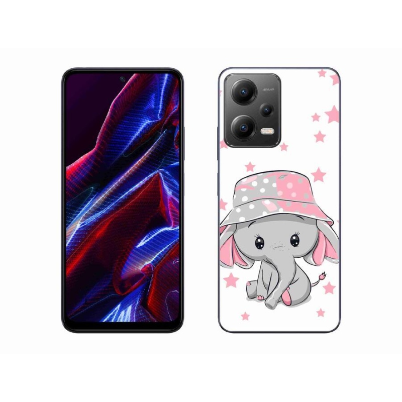 Gelový kryt mmCase na mobil Xiaomi Redmi Note 12 5G - růžový slon