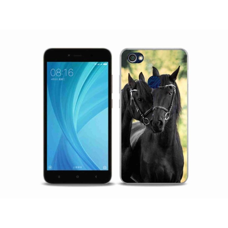 Gelový kryt mmCase na mobil Xiaomi Redmi Note 5A Prime - dva černí koně