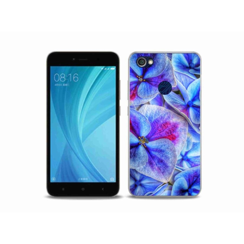 Gelový kryt mmCase na mobil Xiaomi Redmi Note 5A Prime - modré květy 1