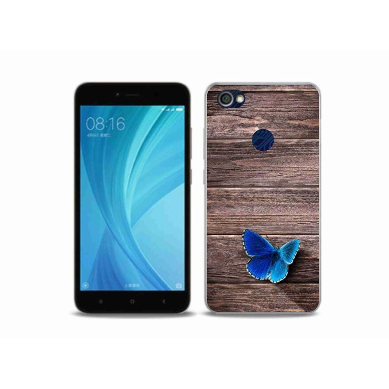 Gelový kryt mmCase na mobil Xiaomi Redmi Note 5A Prime - modrý motýl 1