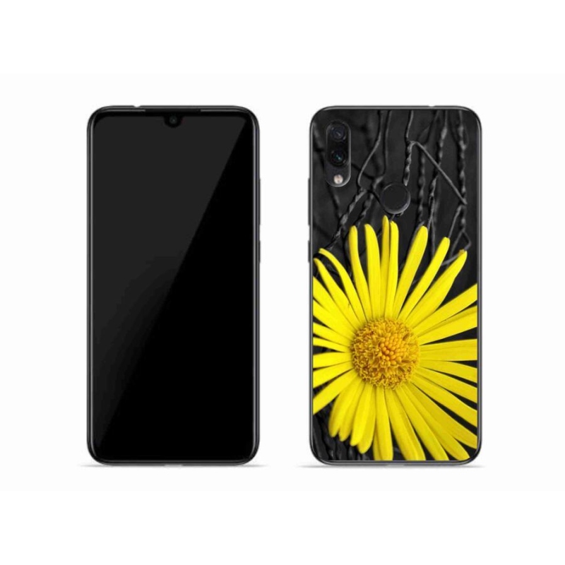 Gelový kryt mmCase na mobil Xiaomi Redmi Note 7 - žlutá květina