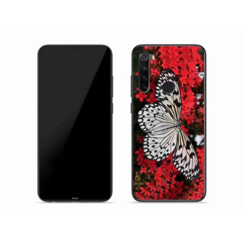 Gelový kryt mmCase na mobil Xiaomi Redmi Note 8 - černobílý motýl 1