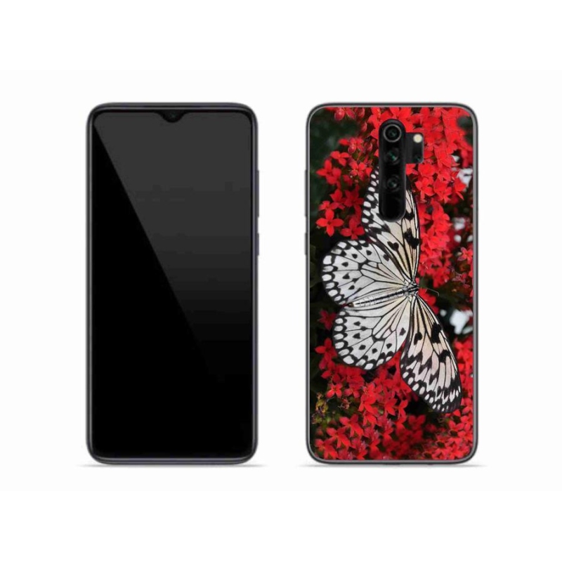 Gelový kryt mmCase na mobil Xiaomi Redmi Note 8 Pro - černobílý motýl 1