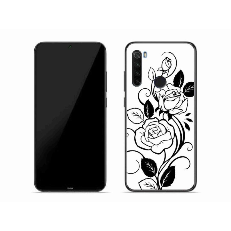 Gelový kryt mmCase na mobil Xiaomi Redmi Note 8T - černobílá růže