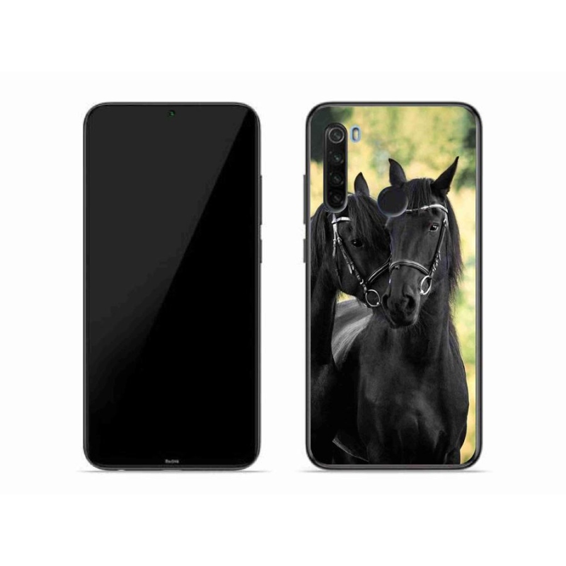 Gelový kryt mmCase na mobil Xiaomi Redmi Note 8T - dva černí koně