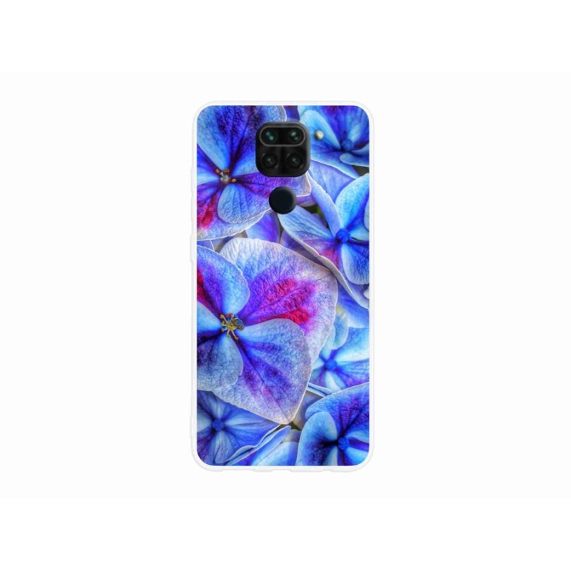 Gelový kryt mmCase na mobil Xiaomi Redmi Note 9 - modré květy 1