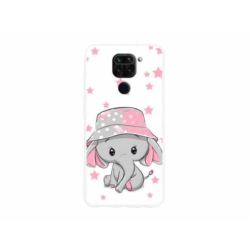 Gelový kryt mmCase na mobil Xiaomi Redmi Note 9 - růžový slon