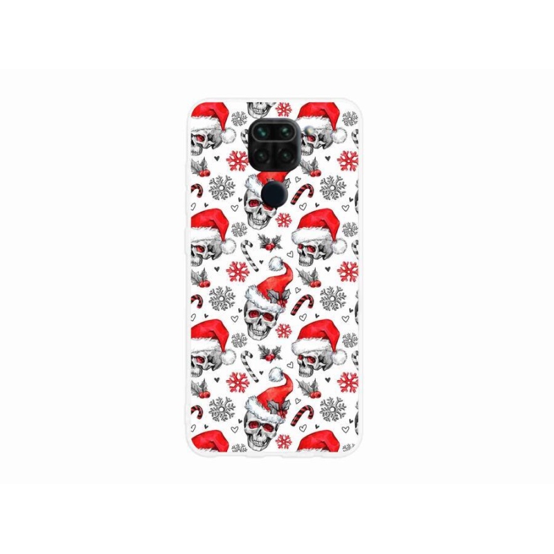 Gelový kryt mmCase na mobil Xiaomi Redmi Note 9 - vánoční lebky
